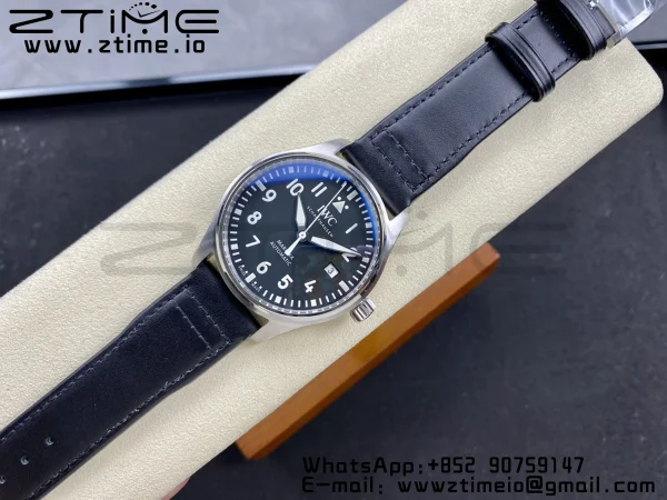 IWC Mark Mark XX  IW328201 SS M+F 1:1 Best Edition Black Dial on Black Leather Strap A35111 - Super Clone Watch | 1:1 Best Version