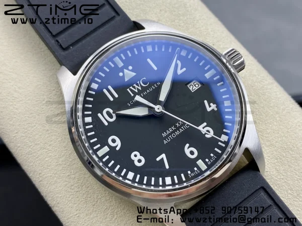 IWC Mark Mark XX  IW328201 SS M+F 1:1 Best Edition Black Dial on Black Rubber Strap A35111 - Super Clone Watch | 1:1 Best Version