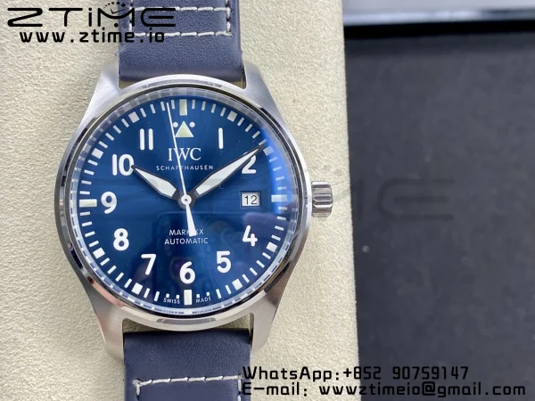 IWC Mark Mark XX  IW328203 SS M+F 1:1 Best Edition Blue Dial on Blue Leather Strap A35111 - Super Clone Watch | 1:1 Best Version