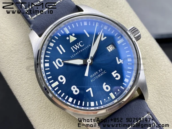 IWC Mark Mark XX  IW328203 SS M+F 1:1 Best Edition Blue Dial on Blue Leather Strap A35111 - Super Clone Watch | 1:1 Best Version