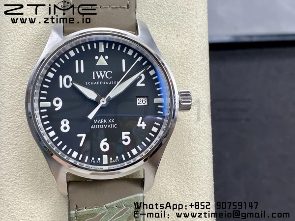 IWC Mark Mark XX  IW328201 SS M+F 1:1 Best Edition Black Dial on Camouflage Leather Strap A35111 - Super Clone Watch | 1:1 Best Version