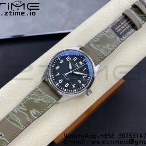 IWC Mark Mark XX  IW328201 SS M+F 1:1 Best Edition Black Dial on Camouflage Leather Strap A35111 - Super Clone Watch | 1:1 Best Version