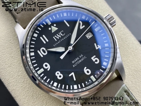 IWC Mark Mark XX  IW328201 SS M+F 1:1 Best Edition Black Dial on Camouflage Leather Strap A35111 - Super Clone Watch | 1:1 Best Version
