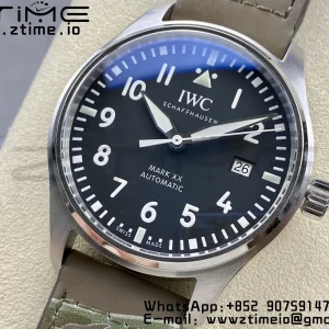 IWC Mark Mark XX  IW328201 SS M+F 1:1 Best Edition Black Dial on Camouflage Leather Strap A35111 - Super Clone Watch | 1:1 Best Version