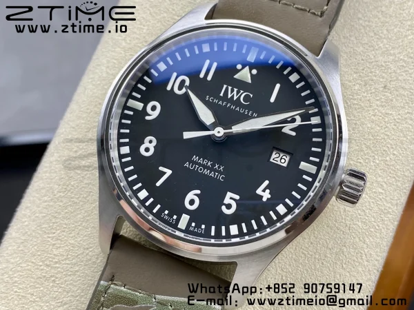 IWC Mark Mark XX  IW328201 SS M+F 1:1 Best Edition Black Dial on Camouflage Leather Strap A35111 - Super Clone Watch | 1:1 Best Version