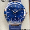OMEGA Constellation Blue Ceramic SS VSF 1:1 Best Edition Blue Dial on Blue Gummy Strap A8900 Super Clone - Super Clone Watch | 1:1 Best Version