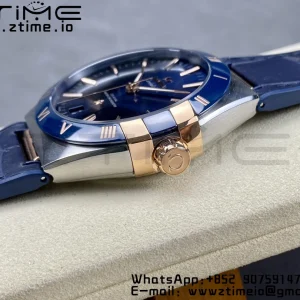 OMEGA Constellation Blue Ceramic SS VSF 1:1 Best Edition Blue Dial on Blue Gummy Strap A8900 Super Clone - Super Clone Watch | 1:1 Best Version