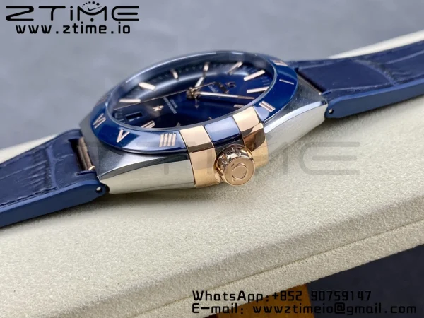 OMEGA Constellation Blue Ceramic SS VSF 1:1 Best Edition Blue Dial on Blue Gummy Strap A8900 Super Clone - Super Clone Watch | 1:1 Best Version