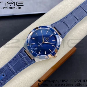 OMEGA Constellation Blue Ceramic SS VSF 1:1 Best Edition Blue Dial on Blue Gummy Strap A8900 Super Clone - Super Clone Watch | 1:1 Best Version