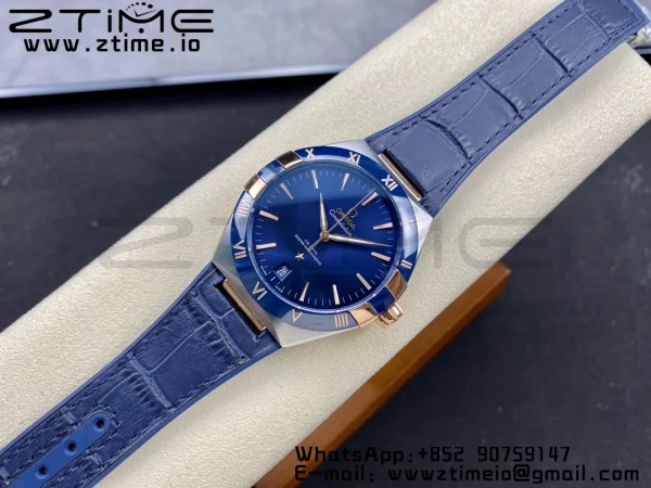 OMEGA Constellation Blue Ceramic SS VSF 1:1 Best Edition Blue Dial on Blue Gummy Strap A8900 Super Clone - Super Clone Watch | 1:1 Best Version