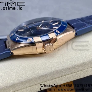 OMEGA Constellation Black Ceramic RG VSF 1:1 Best Edition Blue Dial on Blue Gummy Strap A8900 Super Clone - Super Clone Watch | 1:1 Best Version