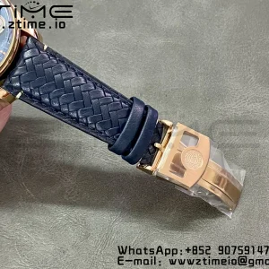 IWC Portugieser Ikuinen kalenteri IW503312 RG APSF 1:1 Best Edition Blue Dial sininen kudottu nahkahihna A52610 Clone - Super Clone Watch | 1:1 Paras versio