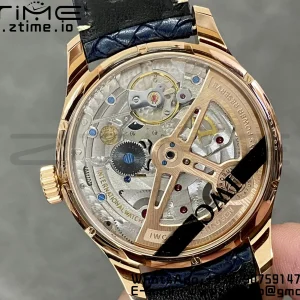 IWC Portugieser Ikuinen kalenteri IW503312 RG APSF 1:1 Best Edition Blue Dial sininen kudottu nahkahihna A52610 Clone - Super Clone Watch | 1:1 Paras versio