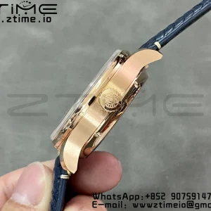 IWC Portugieser Ikuinen kalenteri IW503312 RG APSF 1:1 Best Edition Blue Dial sininen kudottu nahkahihna A52610 Clone - Super Clone Watch | 1:1 Paras versio