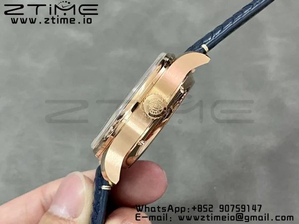 IWC Portugieser Ikuinen kalenteri IW503312 RG APSF 1:1 Best Edition Blue Dial sininen kudottu nahkahihna A52610 Clone - Super Clone Watch | 1:1 Paras versio