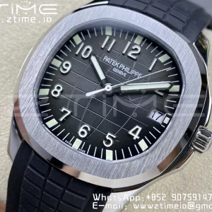 PATEK PHILIPPE Aquanaut 5167 SS 3KF 1:1 Best Edition Gray Dial on Black Rubber Strap A324 Super Clone V2（New Deployant Clasp） - Super Clone Watch | 1:1 Best Version