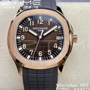 PATEK PHILIPPE Aquanaut 5167R RG 3KF 1:1 Best Edition Brown Dial on Brown Rubber Strap A324 Super Clone V2（New Deployant Clasp） - Super Clone Watch | 1:1 Best Version