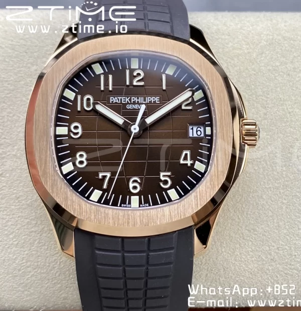 PATEK PHILIPPE Aquanaut 5167R RG 3KF 1:1 Best Edition Brown Dial on Brown Rubber Strap A324 Super Clone V2（New Deployant Clasp） - Super Clone Watch | 1:1 Best Version