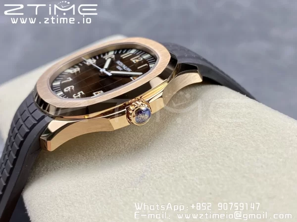 PATEK PHILIPPE Aquanaut 5167R RG 3KF 1:1 Best Edition Brown Dial on Brown Rubber Strap A324 Super Clone V2（New Deployant Clasp） - Super Clone Watch | 1:1 Best Version