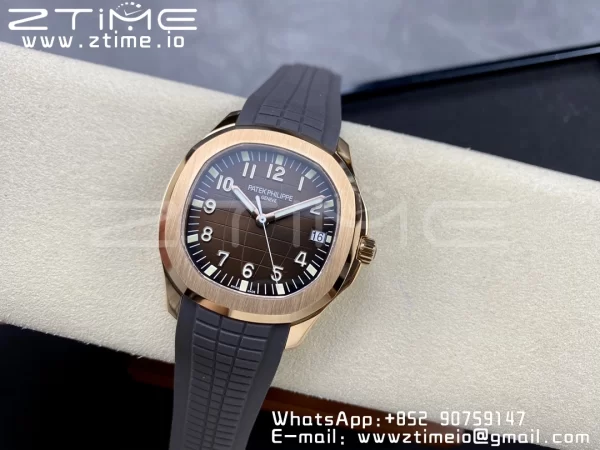 PATEK PHILIPPE Aquanaut 5167R RG 3KF 1:1 Best Edition Brown Dial on Brown Rubber Strap A324 Super Clone V2（New Deployant Clasp） - Super Clone Watch | 1:1 Best Version