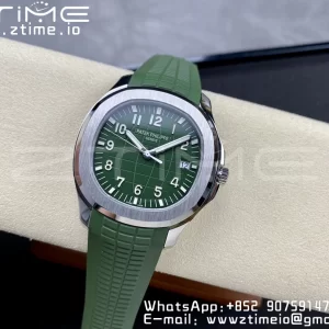 PATEK PHILIPPE Aquanaut 5168G 42mm SS 3KF 1:1 Best Edition Green Dial on Green Rubber Strap A324 Super Clone V2 （New Deployant Clasp） - Super Clone Watch | 1:1 Best Version