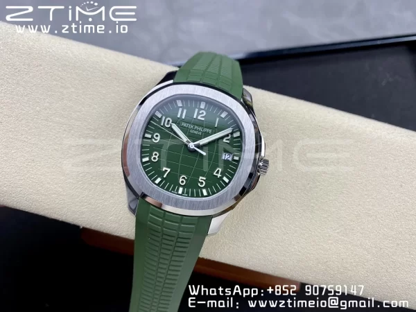 PATEK PHILIPPE Aquanaut 5168G 42mm SS 3KF 1:1 Best Edition Green Dial on Green Rubber Strap A324 Super Clone V2 （New Deployant Clasp） - Super Clone Watch | 1:1 Best Version