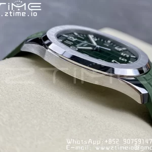 PATEK PHILIPPE Aquanaut 5168G 42mm SS 3KF 1:1 Best Edition Green Dial on Green Rubber Strap A324 Super Clone V2 （New Deployant Clasp） - Super Clone Watch | 1:1 Best Version