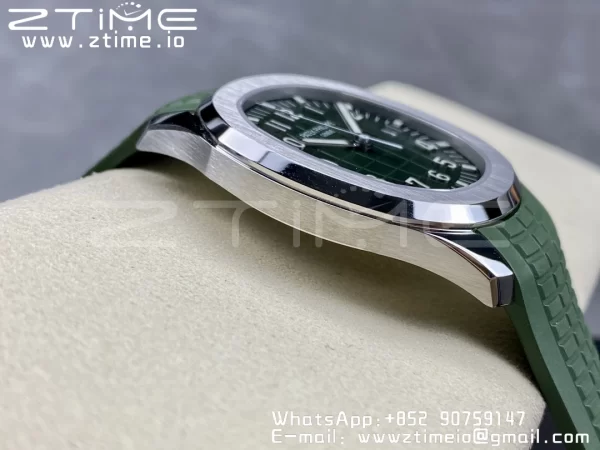 PATEK PHILIPPE Aquanaut 5168G 42mm SS 3KF 1:1 Best Edition Green Dial on Green Rubber Strap A324 Super Clone V2 （New Deployant Clasp） - Super Clone Watch | 1:1 Best Version