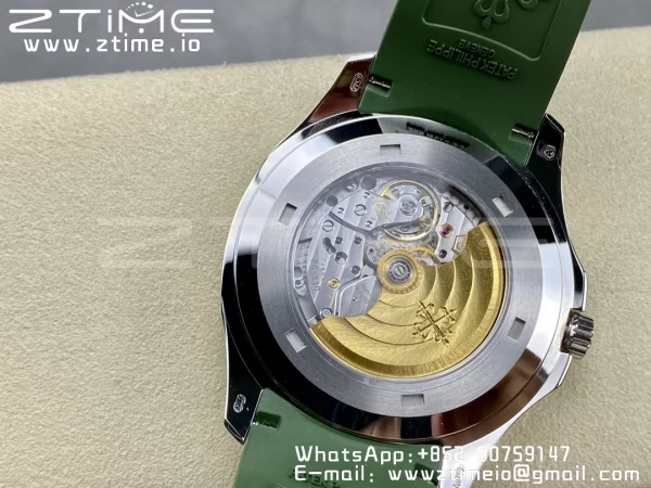 PATEK PHILIPPE Aquanaut 5168G 42mm SS 3KF 1:1 Best Edition Green Dial on Green Rubber Strap A324 Super Clone V2 （New Deployant Clasp） - Super Clone Watch | 1:1 Best Version