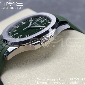 PATEK PHILIPPE Aquanaut 5168G 42mm SS 3KF 1:1 Best Edition Green Dial on Green Rubber Strap A324 Super Clone V2 （New Deployant Clasp） - Super Clone Watch | 1:1 Best Version