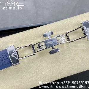 PATEK PHILIPPE Aquanaut 5168G 42mm SS 3KF 1:1 Best Edition Blue Dial on Green Rubber Strap A324 Super Clone V2（New Deployant Clasp） - Super Clone Watch | 1:1 Best Version