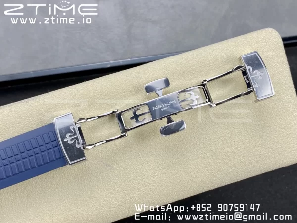 PATEK PHILIPPE Aquanaut 5168G 42mm SS 3KF 1:1 Best Edition Blue Dial on Green Rubber Strap A324 Super Clone V2（New Deployant Clasp） - Super Clone Watch | 1:1 Best Version