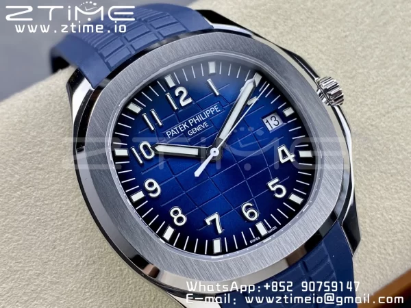 PATEK PHILIPPE Aquanaut 5168G 42mm SS 3KF 1:1 Best Edition Blue Dial on Green Rubber Strap A324 Super Clone V2（New Deployant Clasp） - Super Clone Watch | 1:1 Best Version