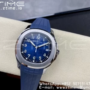 PATEK PHILIPPE Aquanaut 5168G 42mm SS 3KF 1:1 Best Edition Blue Dial on Green Rubber Strap A324 Super Clone V2（New Deployant Clasp） - Super Clone Watch | 1:1 Best Version