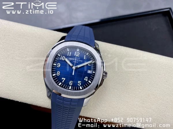 PATEK PHILIPPE Aquanaut 5168G 42mm SS 3KF 1:1 Best Edition Blue Dial on Green Rubber Strap A324 Super Clone V2（New Deployant Clasp） - Super Clone Watch | 1:1 Best Version