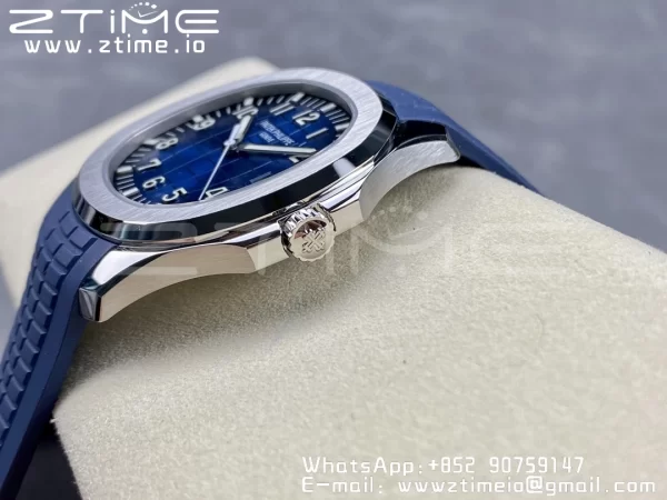 PATEK PHILIPPE Aquanaut 5168G 42mm SS 3KF 1:1 Best Edition Blue Dial on Green Rubber Strap A324 Super Clone V2（New Deployant Clasp） - Super Clone Watch | 1:1 Best Version