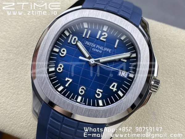 PATEK PHILIPPE Aquanaut 5168G 42mm SS 3KF 1:1 Best Edition Blue Dial on Green Rubber Strap A324 Super Clone V2（New Deployant Clasp） - Super Clone Watch | 1:1 Best Version