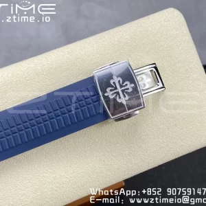 PATEK PHILIPPE Aquanaut 5168G 42mm SS 3KF 1:1 Best Edition Blue Dial on Green Rubber Strap A324 Super Clone V2（New Deployant Clasp） - Super Clone Watch | 1:1 Best Version