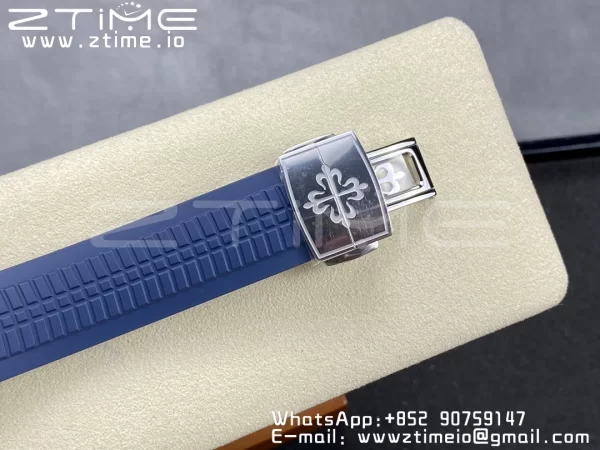 PATEK PHILIPPE Aquanaut 5168G 42mm SS 3KF 1:1 Best Edition Blue Dial on Green Rubber Strap A324 Super Clone V2（New Deployant Clasp） - Super Clone Watch | 1:1 Best Version