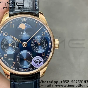 IWC Portugieser Calendario Perpetuo IW503312 RG APSF 1:1 Mejor Edición Esfera Azul con Correa de Piel Azul A52610 Clon - Super Clone Watch | 1:1 Mejor Versión