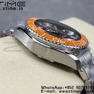 OMEGA  Seamaster 6000M Ultra Deep SS VSF 1:1 Best Edition Brown Dial Orange Bezel on SS Bracelet A8912 Super Clone - Super Clone Watch | 1:1 Best Version