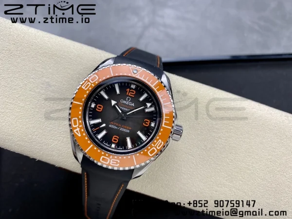 OMEGA  Seamaster 6000M Ultra Deep SS VSF 1:1 Best Edition Brown Dial Orange Bezel on Gray Nylon Strap A8912 Super Clone - Super Clone Watch | 1:1 Best Version