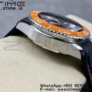 OMEGA  Seamaster 6000M Ultra Deep SS VSF 1:1 Best Edition Brown Dial Orange Bezel on Gray Nylon Strap A8912 Super Clone - Super Clone Watch | 1:1 Best Version