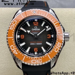 OMEGA  Seamaster 6000M Ultra Deep SS VSF 1:1 Best Edition Brown Dial Orange Bezel on Gray Nylon Strap A8912 Super Clone - Super Clone Watch | 1:1 Best Version