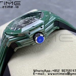 HUBLOT Big Bang Sang Bleu 418.GX.5207.RX.MXM22 Green Ceramic BBF Best Edition GreenDial on GreenRubber Strap A1240 - Super Clone Watch | 1:1 Best Version