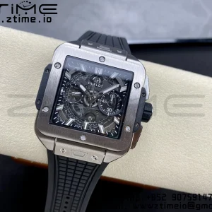 HUBLOT Square Bang Unico 42mm 821.NX.0170.RX Titan BBF 1:1 Best Edition Skelett Zifferblatt auf schwarzem Kautschukband A1280 - Super Clone Watch | 1:1 Best Version