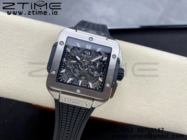 HUBLOT Square Bang Unico 42mm 821.NX.0170.RX Titan BBF 1:1 Best Edition Skelett Zifferblatt auf schwarzem Kautschukband A1280 - Super Clone Watch | 1:1 Best Version