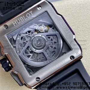 HUBLOT Square Bang Unico 42mm 821.NX.0170.RX Titan BBF 1:1 Best Edition Skelett Zifferblatt auf schwarzem Kautschukband A1280 - Super Clone Watch | 1:1 Best Version