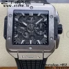 HUBLOT Square Bang Unico 42mm 821.NX.0170.RX Titanio BBF 1:1 Migliore Edizione Quadrante Scheletrato su Cinturino in Gomma Nera A1280 - Orologio Super Clone | 1:1 Migliore Versione