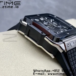 HUBLOT Square Bang Unico 42mm 821.NM.0170.RX Titanium BBF 1:1 Best Edition Skeleton Dial Ceramic Bezel on Black Rubber Strap A1280 - Super Clone Watch | 1:1 Best Version